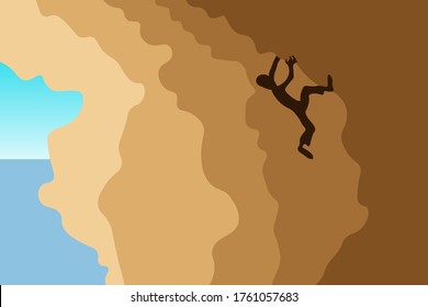 A rock climber in action