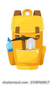 Rock climber backpack rucksack vector illustration