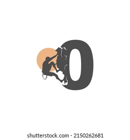 Plantilla de ilustración cero del número de escalada del escalador de rocas