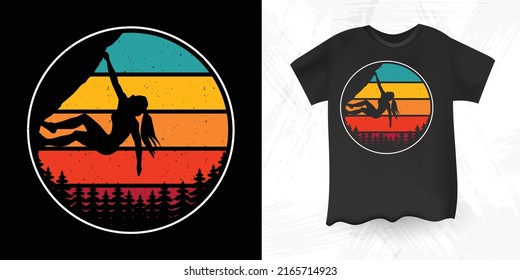 Rock Climber Gift Funny Retro Vintage Rock Climbing T-shirt Design