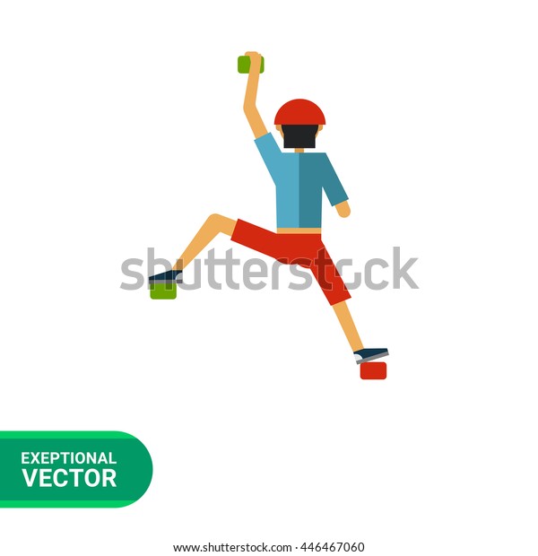 Rock Climber Icon Stock Vector (Royalty Free) 446467060