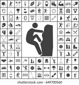 Rock climber icon. Sport set of icons