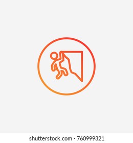 Rock climber icon.gradient illustration isolated vector sign symbol