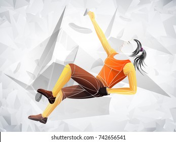 rock climber, indoor climbing vector 