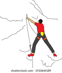 A Rock climber (man) are è working 