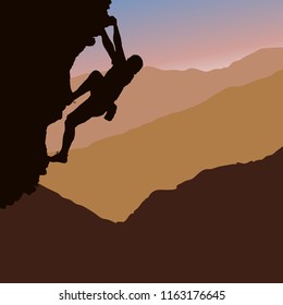 Rock climber in the mountain