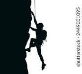 rock climber silhouette	 - vector illustration