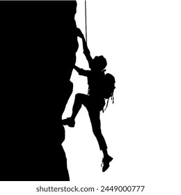 rock climber silhouette - vector illustration	