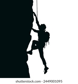 rock climber silhouette	 - vector illustration