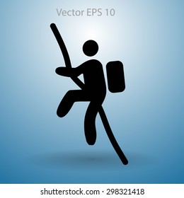Rock climber vector illustration