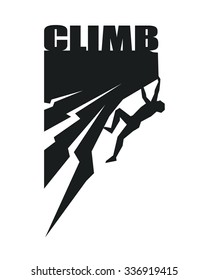 Rock climber. Vector illustration.