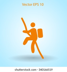 Rock climber vector illustration