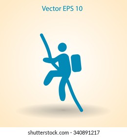 Rock climber vector illustration