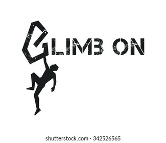 Rock climber. Vector illustration.