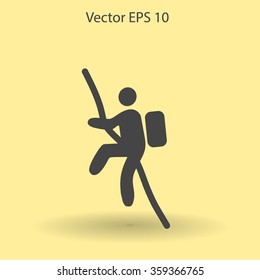 Rock climber vector illustration