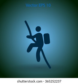 Rock climber vector illustration