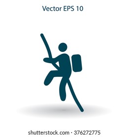 Rock climber vector illustration