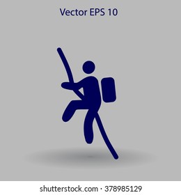 Rock climber vector illustration