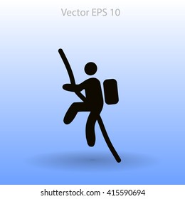 Rock climber vector illustration