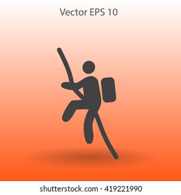 Rock climber vector illustration