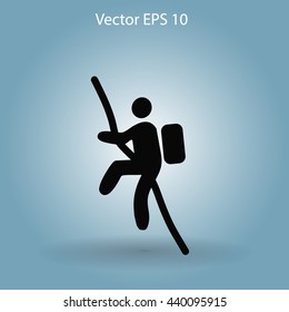 Rock climber vector illustration