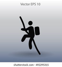 Rock climber vector illustration