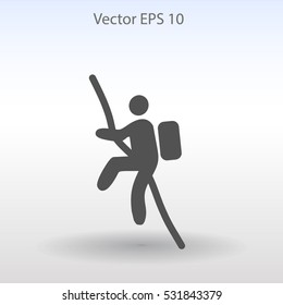 Rock climber vector illustration
