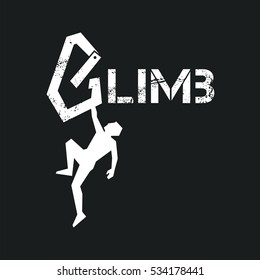 Rock climber. Vector illustration.