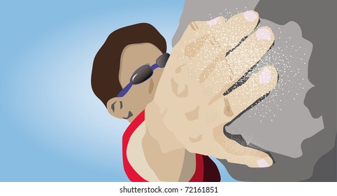 Rock Climber. vector illustration