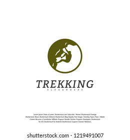 Rock Climber vector logo template. Outdoor activity symbol logo
