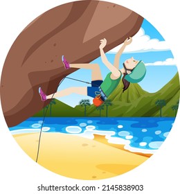 Rock climbing badge isolated illustration