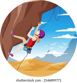 Rock climbing badge isolated illustration