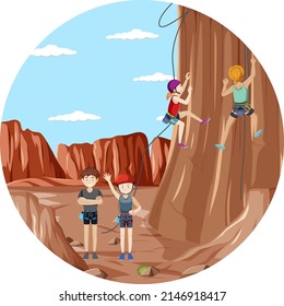 Rock climbing badge isolated illustration