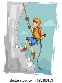 Rock Climbing Cartoon Stock Vector (Royalty Free) 598283153 | Shutterstock