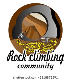 Rock climbing community vector illustration