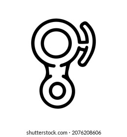 rock climbing descender line vector doodle simple icon