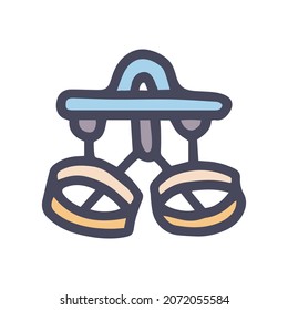 rock climbing harness color vector doodle simple icon