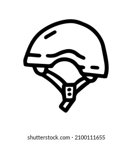 rock climbing helmet line vector doodle simple icon