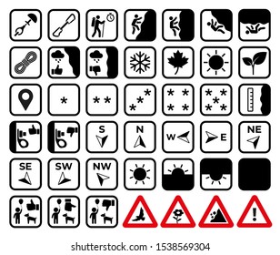 Rock Climbing Hiking Icon Set Symbols Stock Vector (Royalty Free ...