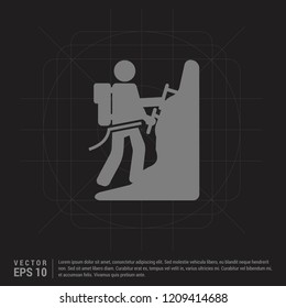 Rock climbing icon - Black Creative Background - Free vector icon