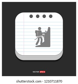 Rock climbing icon - Free vector icon