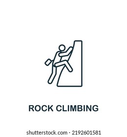 Rock Climbing icon. Line simple line Outdoor Recreation icon for templates, web design and infographics