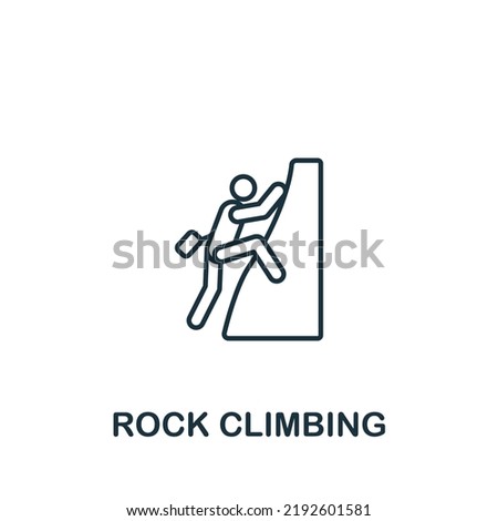Rock Climbing icon. Line simple line Outdoor Recreation icon for templates, web design and infographics