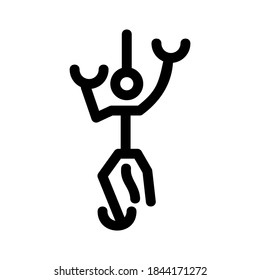 icono de escalada en roca o logotipo símbolo de signo aislado ilustración vectorial - iconos vectoriales de estilo negro de alta calidad

