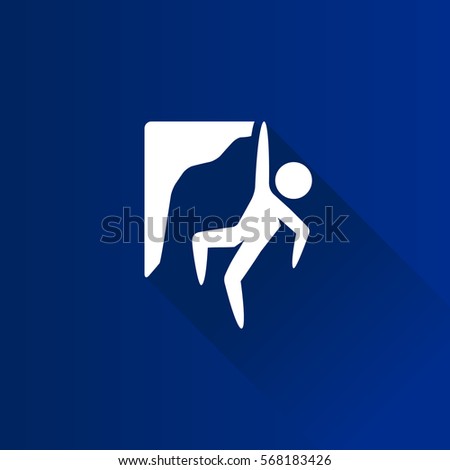 Rock climbing icon in Metro user interface color style. Extreme sport adventure