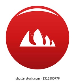 Rock climbing icon. Simple illustration of rock climbing vector icon for any design red