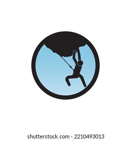 rock climbing icon vector illustration logo template