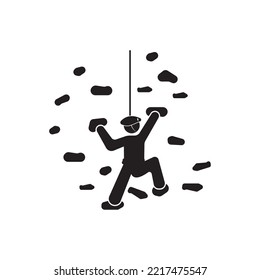 rock climbing icon vector illustration logo template