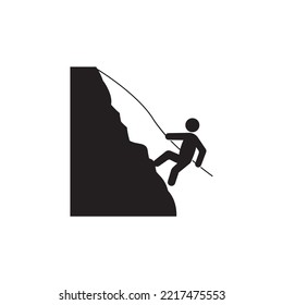 rock climbing icon vector illustration logo template