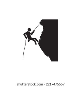 rock climbing icon vector illustration logo template